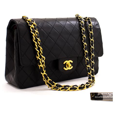 black and gold chanel bag|chanel classic black bag price.